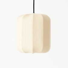 CGC LILA Cream Cylinder Ribbed Stretch Cotton Lampshade