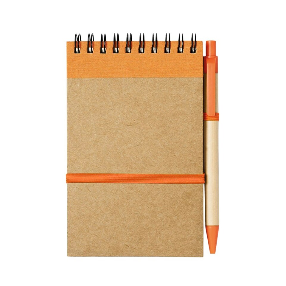 image 1 of MidOcean Sonora Recycled A6 Notepad And Pen - Orange/Beige - One Size