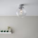 image 4 of Milston Semi Flush Ceiling Light Chrome, Clear Sprail Design Glass Globe Shade, IP44