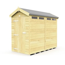4 x 8 Feet Apex Security Shed - Single Door - Wood - L243 x W118 x H217 cm | Brown
