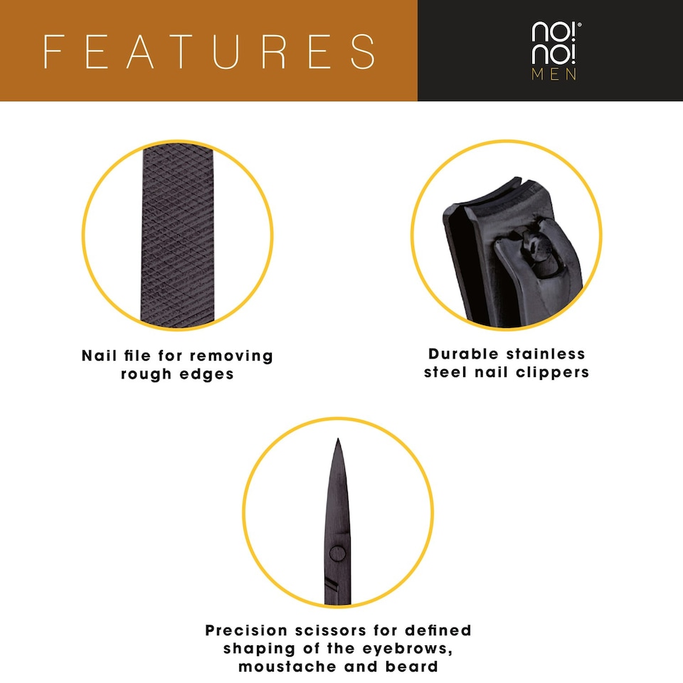 image 1 of No!No! Men's Nail Grooming Kit Black