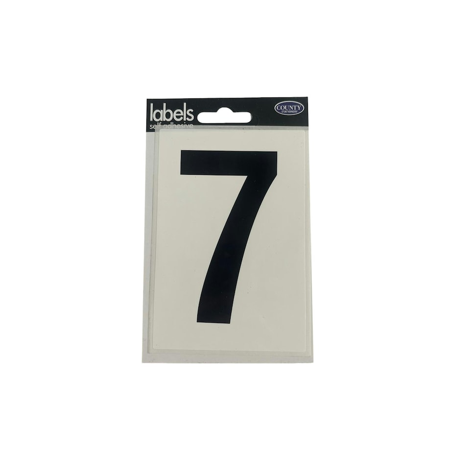 Number 7 Self Adhesive Wheelie Bin Label
