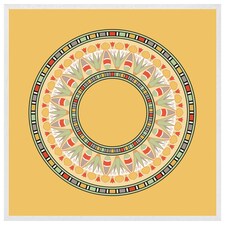 Orange circle ornament. round frame (Picture Frame) White | XS