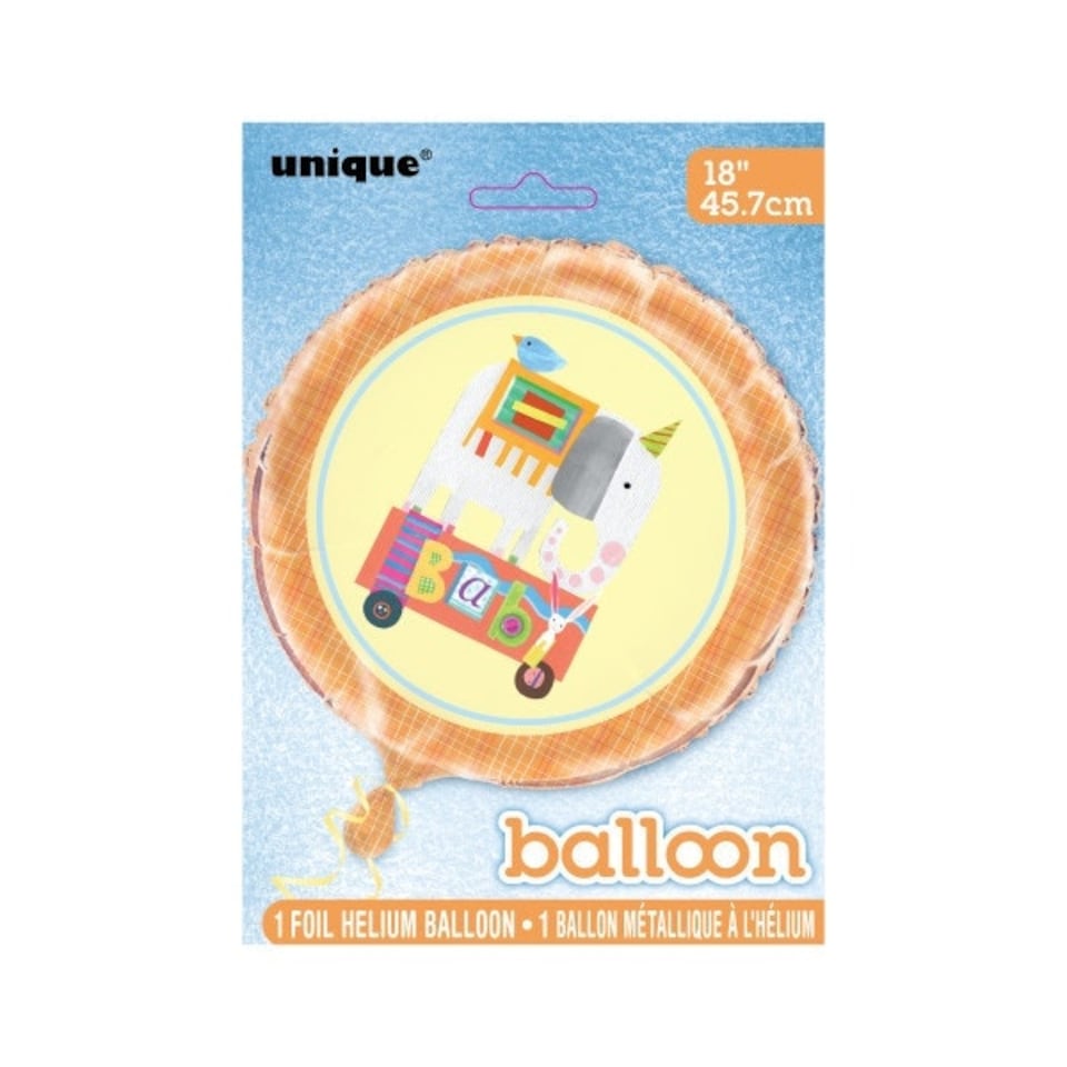 image 1 of Circus Animal Round Foil Balloon 18"