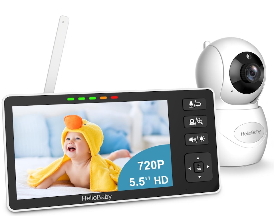 image 1 of HELLOBABY HB6082L 5.5 Inch LCD Display Baby Monitor - White