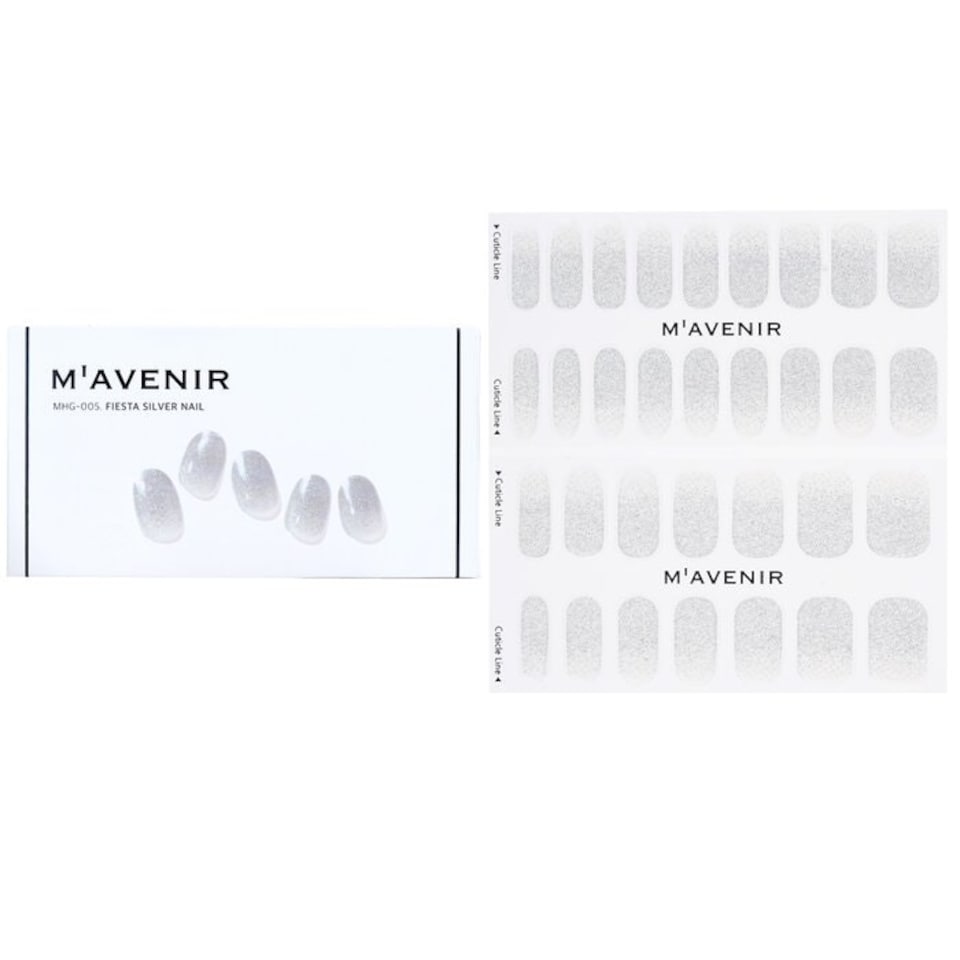 image 1 of Nail Sticker (grey) - # Fiesta Silver Nail - 32pcs Multi