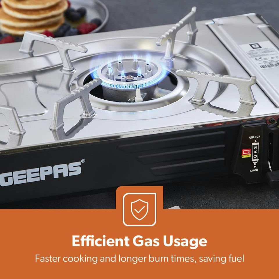 image 1 of GEEPAS Portable Camping Gas Stove, Double Burner