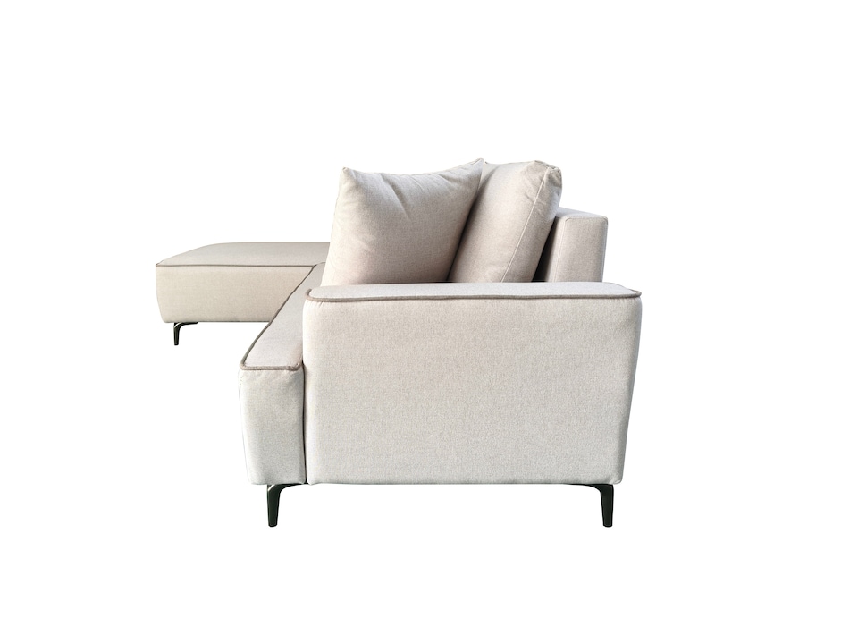 image 1 of The Milano Edge 3 Seater Right Hand Corner Sofa in Grey or Beige | Cream | One Size