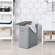 image 2 of HOMCOM 100L Wood Laundry Basket A Compartment Flip Lid Removable Lining Grey