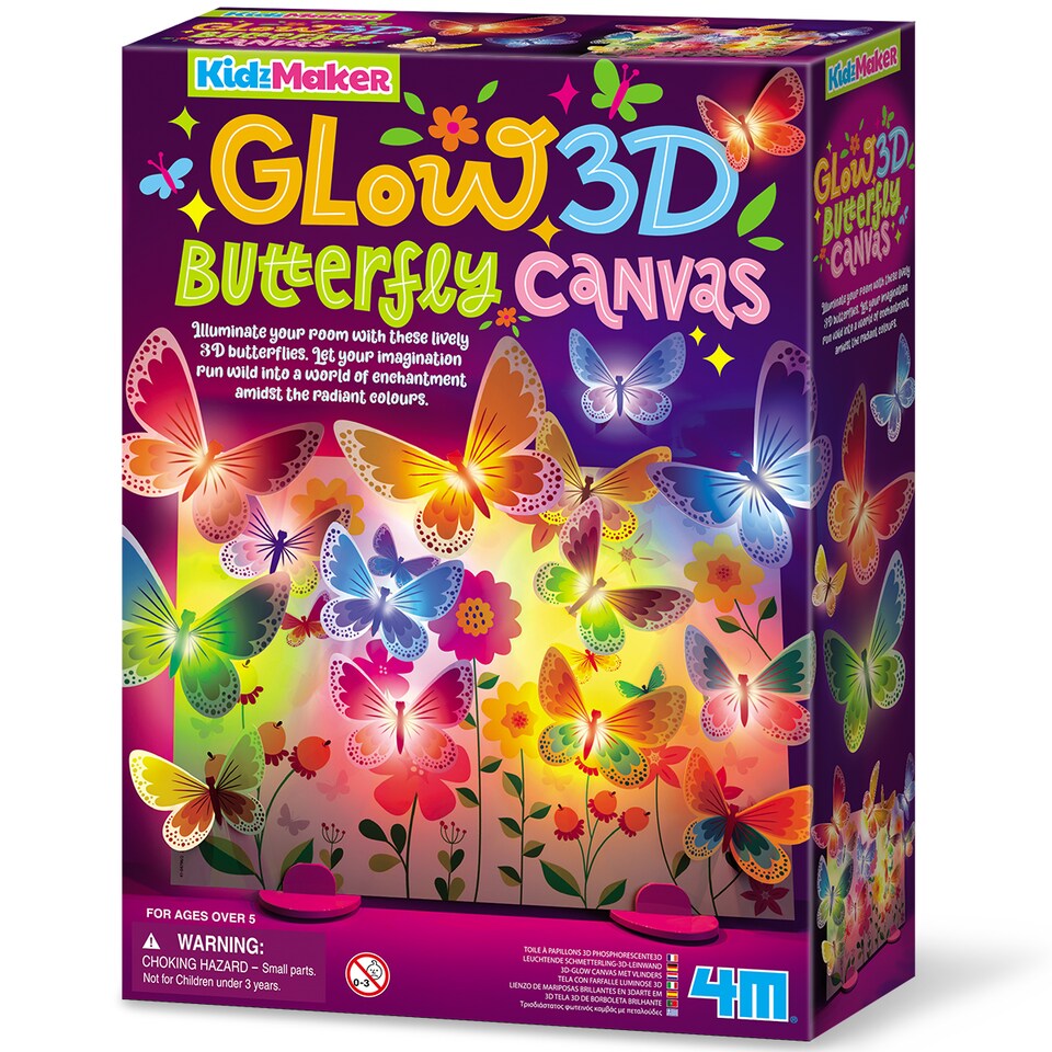 image 1 of Kidzmaker - Glow 3D Butterfly Canvas