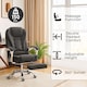 image 3 of Neo Office Chair Brown Faux Leather with Massage Function & Footrest | Grey