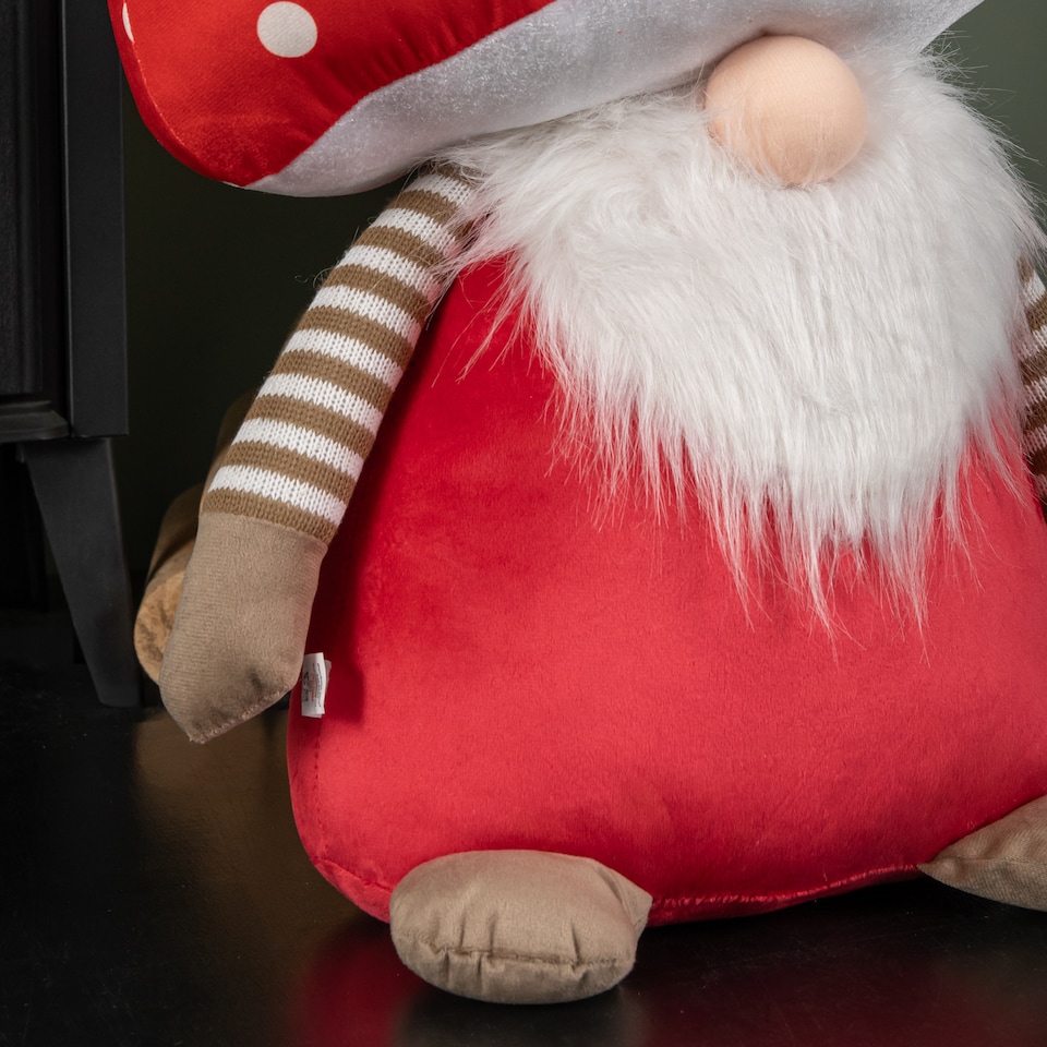 image 1 of 60cm Red Soft Festive Funghi Trumpet Christmas Mushroom Gonk Decoration