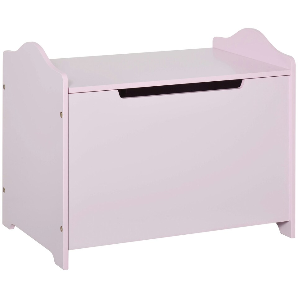 image 1 of HOMCOM 40x60cm Kids Storage Box Toy Organiser for Child 3 Yrs+ Bedroom Pink Grey | 60cm x 40cm x 48cm