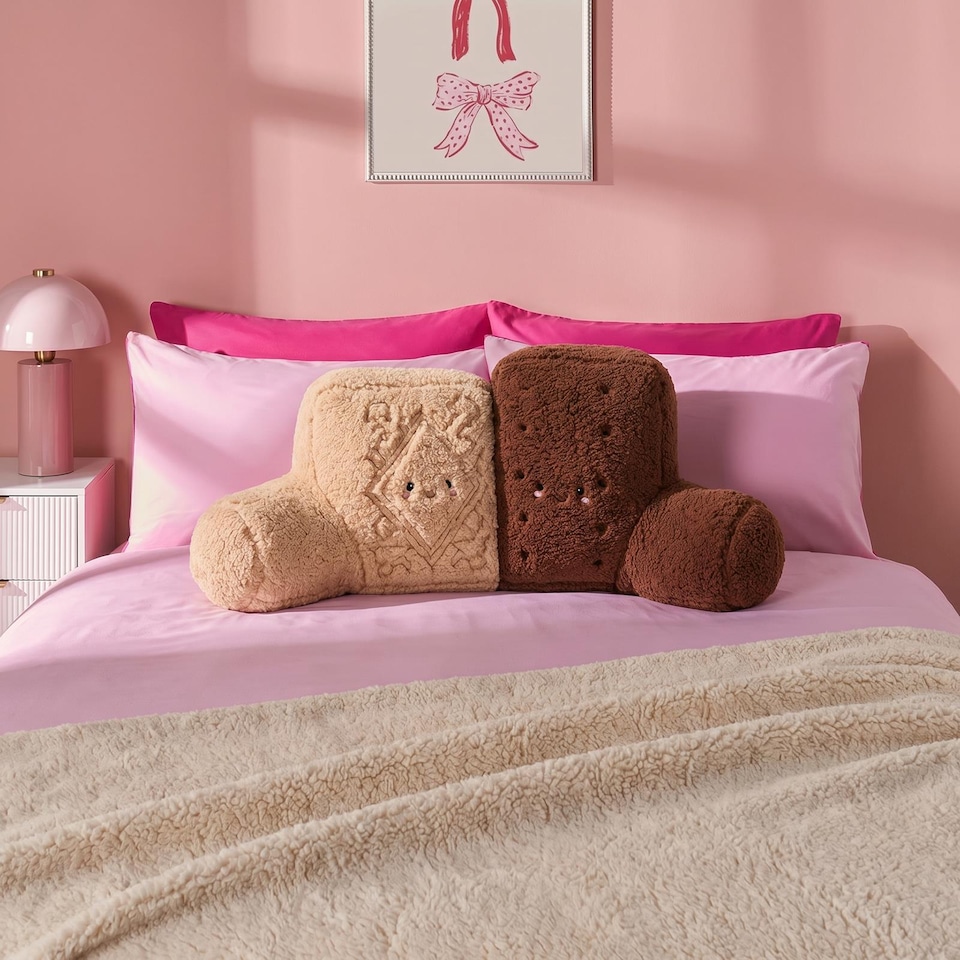 image 1 of OHS Kids Biscuit Duo Cuddle Cushion Character Backrest Reading Pillow