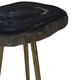 image 4 of Relic Side Table With Petrified Wood Top and Brass Finish Legs Brown