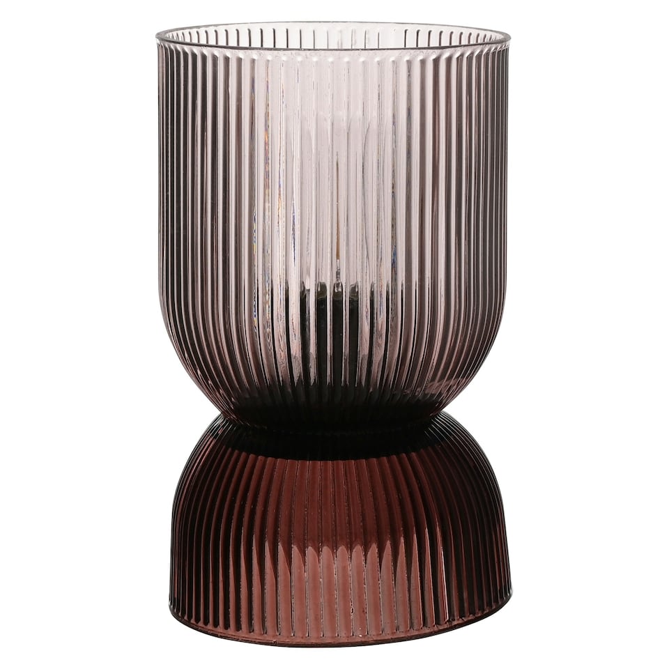 image 1 of Hestia Battery Operated Curved Glass Lamp Taupe