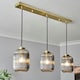 image 2 of BHS Lyna Ceiling Diner Pendant Bar with Smoked Glass Shades, Satin Brass