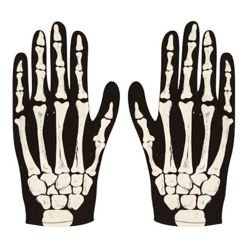 Skeleton Gloves Adults Halloween Fancy Dress