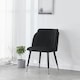 image 10 of Single Milano Velvet Dining Chair with Stylish Ribbed Back Design, Black Metal Legs with Silver Tips Green | Gold End Tips  