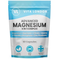 Advanced Magnesium 6 in 1 - With Glycinate, Bisglycinate, Citrate, Malate, Zinc - 1500mg - 60 Capsules