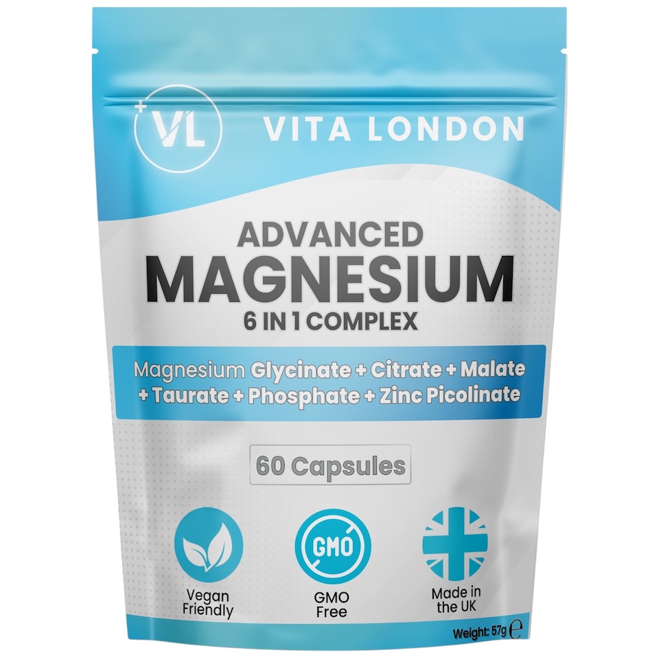 image 1 of Advanced Magnesium 6 in 1 - With Glycinate, Bisglycinate, Citrate, Malate, Zinc - 1500mg - 60 Capsules