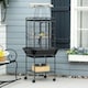 image 2 of PawHut 156cm Bird Cage,Large Parrot Cage with Open Play Top, Perch, Seed Guard, Wheels, Storage Shelf for Budgie, Cockatiel, Conure, Lovebird, Dark Grey