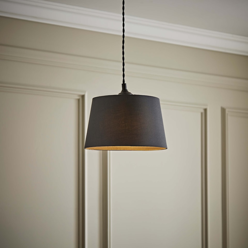 image 1 of ValueLights Aspen Small Grey Taper Ceiling Shade
