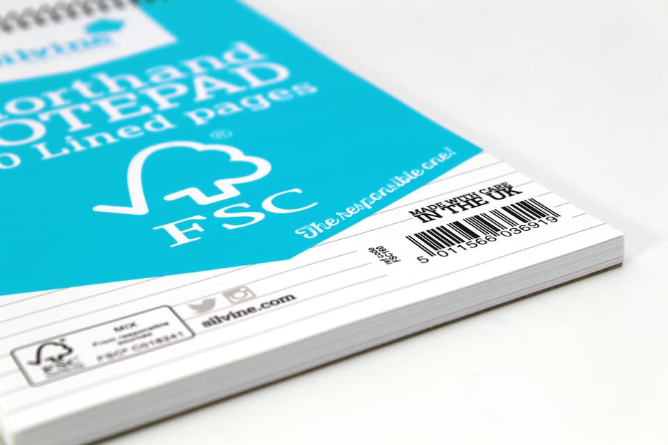 image 1 of FSC Certified Shorthand Wirebound 160 Lined Pages Notepad