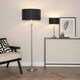 image 2 of ValueLights Maggie Chrome Candlestick Floor Lamp with Black with Chrome Inner Lamp Shade and LED Bulb