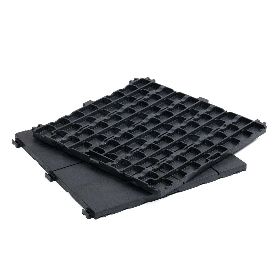 image 1 of Mosaic Garden Patio Interlocking Composite Decking Tiles - Dark Grey | Grey | Dark Grey | Pack of 40