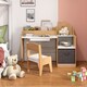 image 5 of COSTWAY Kids Study Desk and Chair Set Children Table Natural