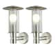 image 1 of Set of 2 Treviso - Stainless Steel PIR Sensor Outdoor Security Lights | Grey | Brushed stainless steel and clear glass | Small | 2