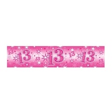 Qualatex Foil 13th Birthday Banner - Pink - One Size