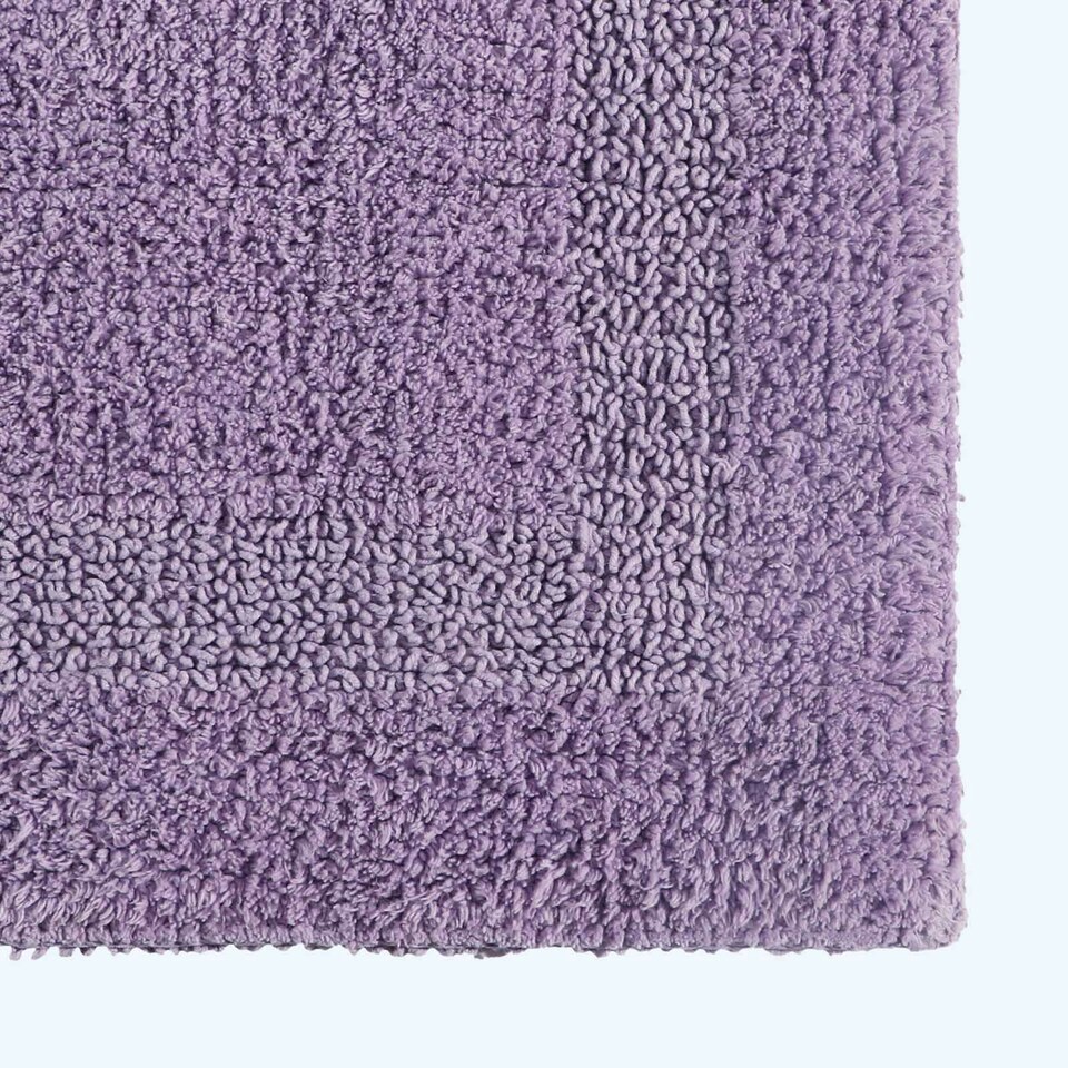 image 1 of Homescapes Luxury Reversible Cotton Bath Mat - Lilac Purple