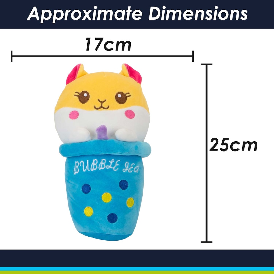image 1 of PMS 25cm Bubble Tea Soft Toy - Cat, Sloth, Unicorn, Panda Cuddly Stuffed Toy