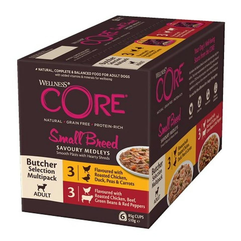 image 1 of Wellness CORE Dog Wet Small Breed Adult Savoury Medleys Butcher Multipack 6 x 85g