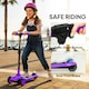 image 8 of AIYAPLAY Electric Scooter for Age 6-10, 3 Wheel Foldable Kids Scooter | Purple