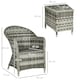 image 5 of Outsunny 3 PCS Aluminium Rattan Bistro Set with Soft Cushions