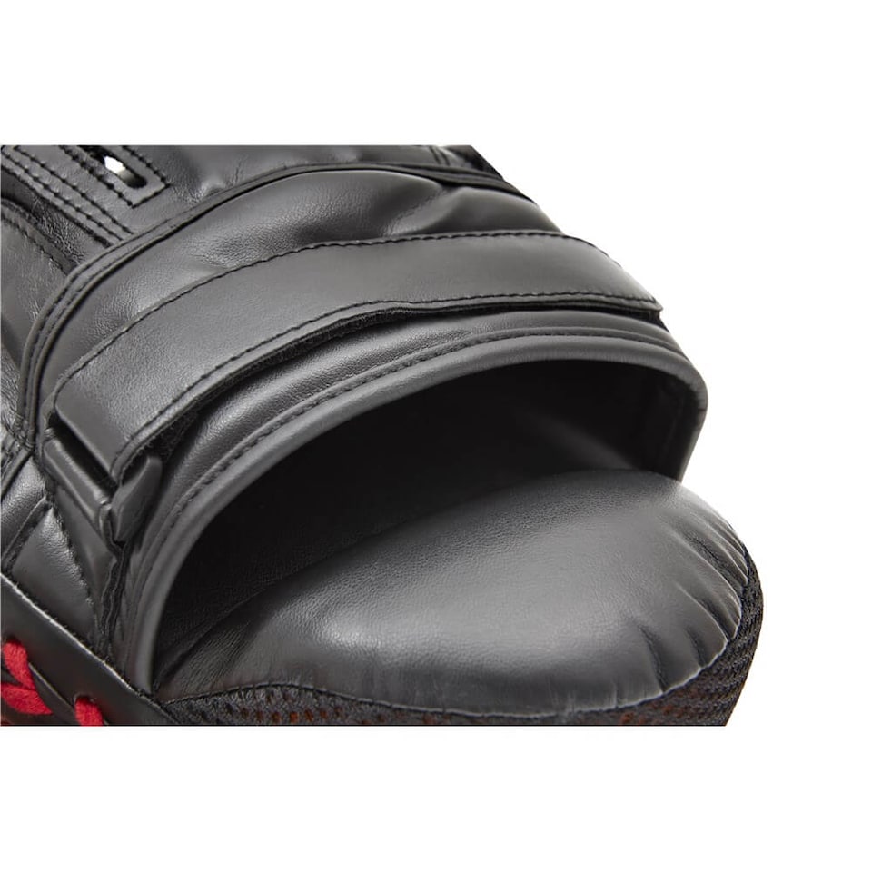 image 1 of Reebok Hook and Jab Focus Pads — Curved Synthetic Leather Boxing Mitts with Thick EVA/PU Foam, One Size, Black | Black | Black | One Size