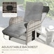 image 4 of Outsunny 3 PCs Rattan Chaise Lounge Sofa Set with Cushion for Patio Yard Brown