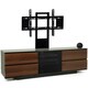 image 4 of Centurion Supports AVITUS ULTRA Gloss Black Remote Friendly BeamThru Door with 4-Walnut Drawers up to 65" Flat Screen TV Cabinet with Mounting Arm Black