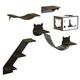 image 1 of PawHut Wall-Mounted Cat Tree, 5 Piece Cat Wall Shelves with House, Brown