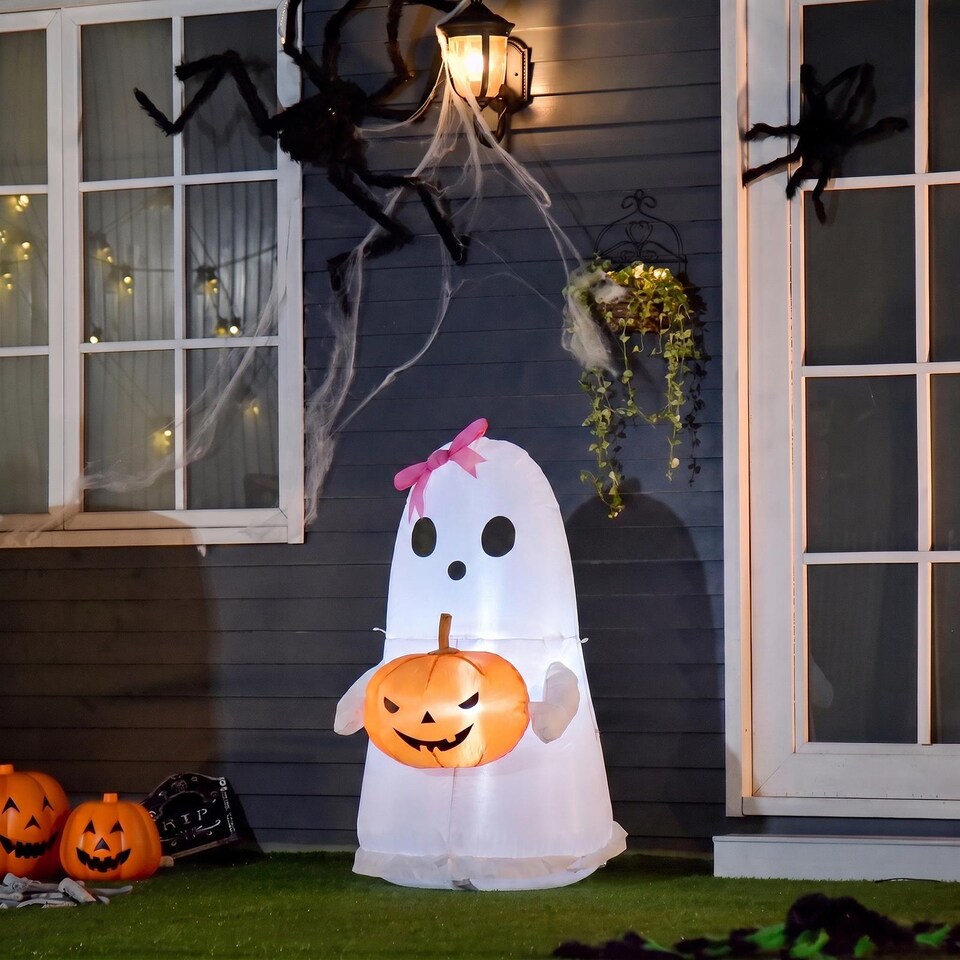 image 1 of OHS 90cm Halloween Self Inflating Ghost Decoration Indoor Outdoor Party Accent