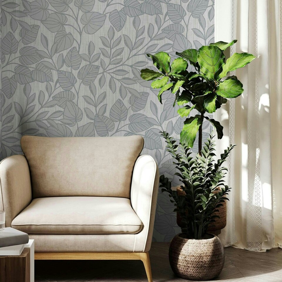 image 1 of Superfresco Linden Leaf Trail Duck Egg Wallpaper Blue | Duck Egg