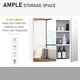 image 6 of HOMCOM Mirror Cabinet, Wall Mount Bathroom Storage Cabinet with Adjustable Shelf, Double Door Cupboard, 70 x 15 x 60 cm, White