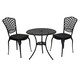 image 1 of Charles Bentley Cast Aluminium Bistro Table and 2 Chairs Set Black Outdoor Table