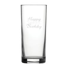 Personalised Happy 20th Birthday Modern Design Engraved Hiball Glass