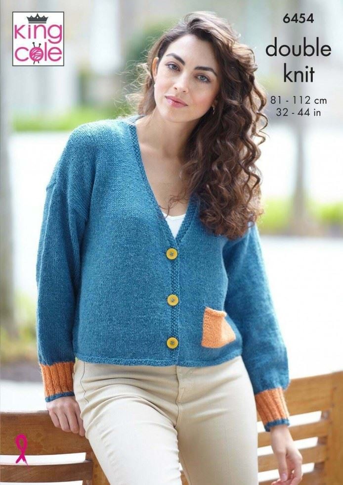 King Cole Eternity DK Knitting Pattern 6454, Cardigans and Sweaters for Women - 32 - 44 Inches