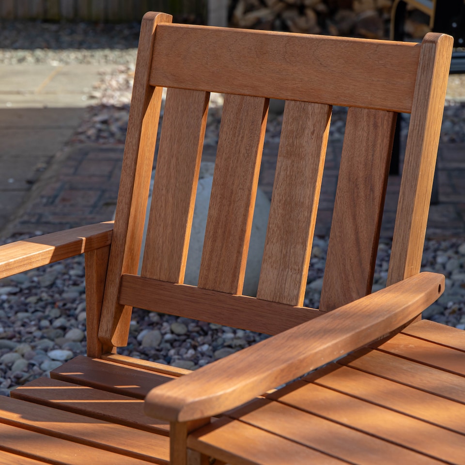 image 1 of Rydal 2 Seater Wooden Garden Patio Love Seat and Table Set