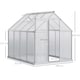 image 7 of Outsunny Polycarbonate Walk-in Garden Greenhouse w/ Sliding Door Silver Tone | Silver | 1